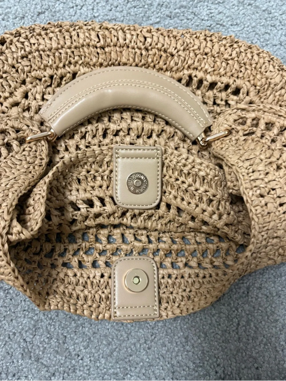 Anthropologie Raffia Hobo Bag Natural Color